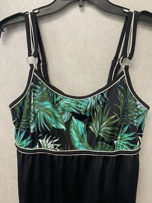 Avenue Green/Black/White 1pc Swimsuit Size 18W - Thumbnail 2