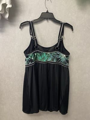 Avenue Green/Black/White 1pc Swimsuit Size 18W - Thumbnail 6