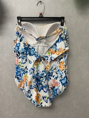 Time & Tru Blue/Orange 1pc Swimsuit Size XL (16-18) - Thumbnail 4