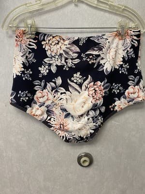 Curvy By Gaprinsra Swimwear Orange/Black/White 2pc Swimsuit Size 1X - Thumbnail 4