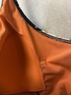 Curvy By Gaprinsra Swimwear Orange/Black/White 2pc Swimsuit Size 1X - Thumbnail 6