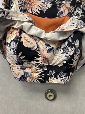 Curvy By Gaprinsra Swimwear Orange/Black/White 2pc Swimsuit Size 1X - Thumbnail 2