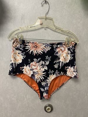 Curvy By Gaprinsra Swimwear Orange/Black/White 2pc Swimsuit Size 1X - Thumbnail 3