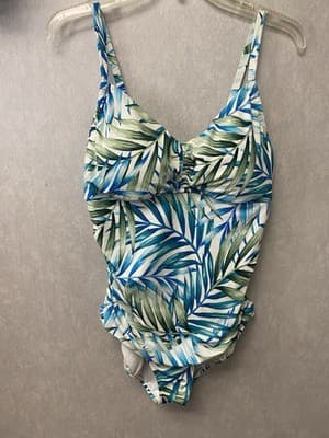 Time And Tru Green/Blue 1pc Swimsuit Size 1X (16W-18W) - Image 1