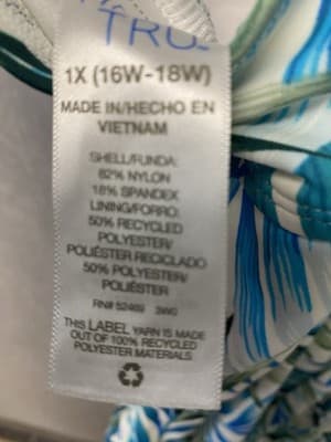 Time And Tru Green/Blue 1pc Swimsuit Size 1X (16W-18W) - Thumbnail 6