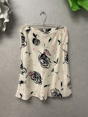 Grace Elements Cream/Pink Silk Skirt Size 10 - Thumbnail 4