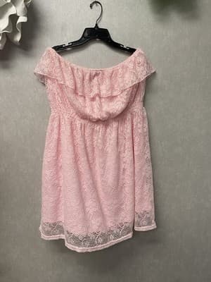 Derek Heart Plus Pink Lace Coverup/Tube Dress Size 2X - Thumbnail 5