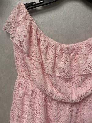 Derek Heart Plus Pink Lace Coverup/Tube Dress Size 2X - Thumbnail 2