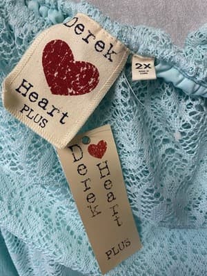 Derek Heart Plus Mint Lace Coverup/Tube Dress Size 2X - Thumbnail 3