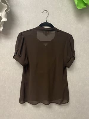AB Studio Brown 2pc Short Sleeve Sleeve Top Size Small - Thumbnail 5