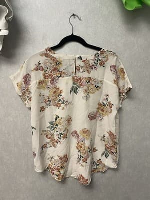 David Britton Ivory Floral Blouse Size Small - Thumbnail 6