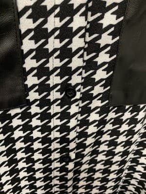 WoWo Black/White Houndstooth Faux Leather Block Dress Size 1XL - Thumbnail 5