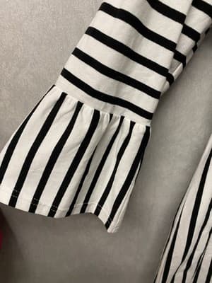 Ecavus Black/White Stripe Blouse Size Large - Thumbnail 2