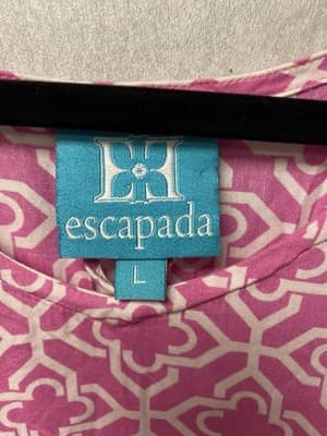 Escapada Pink/White Dress Size Large - Thumbnail 4
