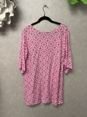 Escapada Pink/White Dress Size Large - Thumbnail 5