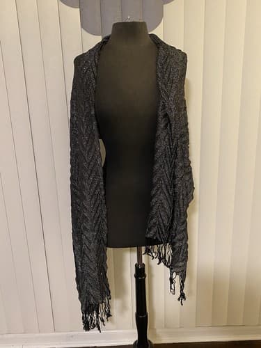 Mossino Silver Shimmer Scarf/Wrap - Thumbnail 4