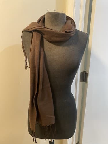 The Scarf Source Brown Fringed Scarf - Image 1