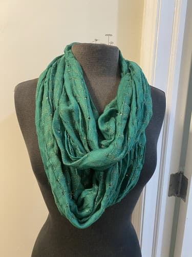 Bellisima Green/Gold Infinity Scarf - Thumbnail 2