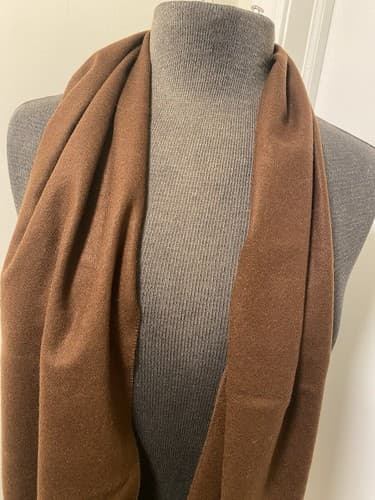 Coshmink Chocolate Fringed Scarf - Thumbnail 2