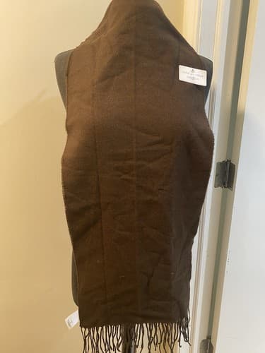 Women’s Brown Neck Scarf with Fringe 70X12 Winter Accessory by Covington NWT - Thumbnail 6