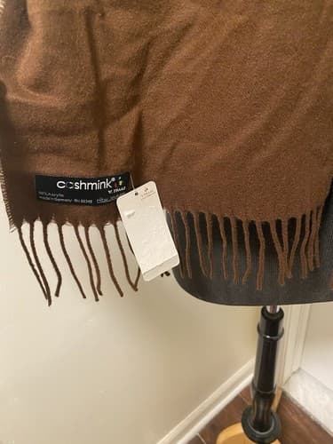 Coshmink Chocolate Fringed Scarf - Thumbnail 3
