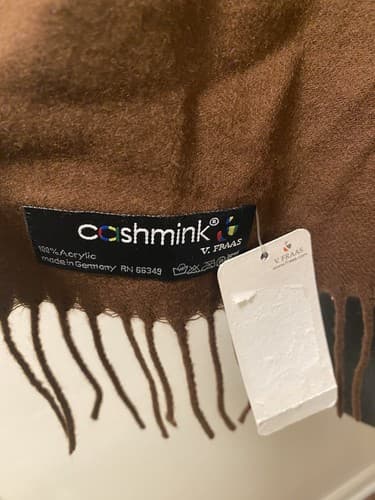 Coshmink Chocolate Fringed Scarf - Thumbnail 4