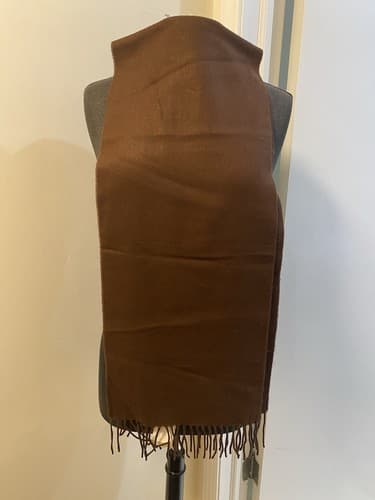 Coshmink Chocolate Fringed Scarf - Thumbnail 5