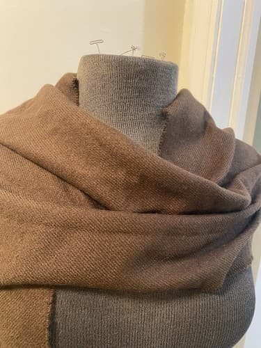 Women’s Brown Neck Scarf with Fringe 70X12 Winter Accessory by Covington NWT - Thumbnail 2