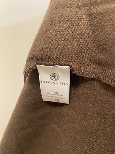 Women’s Brown Neck Scarf with Fringe 70X12 Winter Accessory by Covington NWT - Thumbnail 3