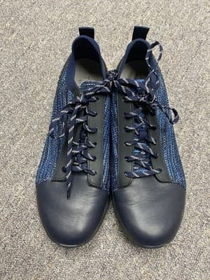 Traq By Alegria Womens Blue/Black Lace Up Knitted Qest Atheltic Shoes Size 39 - Image 1