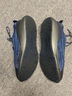 Traq By Alegria Womens Blue/Black Lace Up Knitted Qest Atheltic Shoes Size 39 - Thumbnail 4