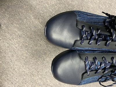 Traq By Alegria Womens Blue/Black Lace Up Knitted Qest Atheltic Shoes Size 39 - Thumbnail 6