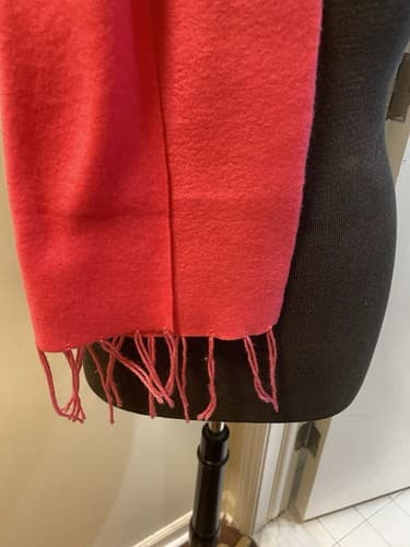 Super Star Hot Pink Fringed Scarf - Thumbnail 2