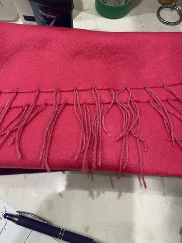 Super Star Hot Pink Fringed Scarf - Thumbnail 4