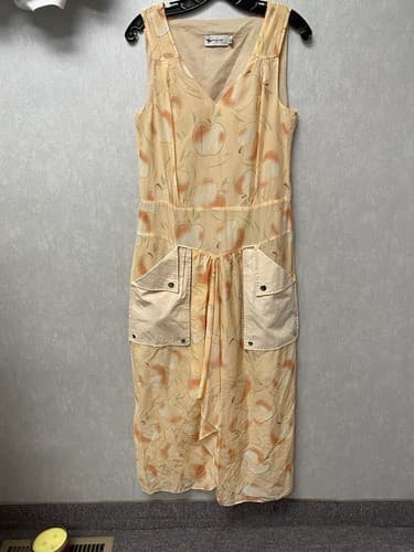 NWT Coach Apple Print Long Dress With Snap Pockets Peach Size 2 - Image 1