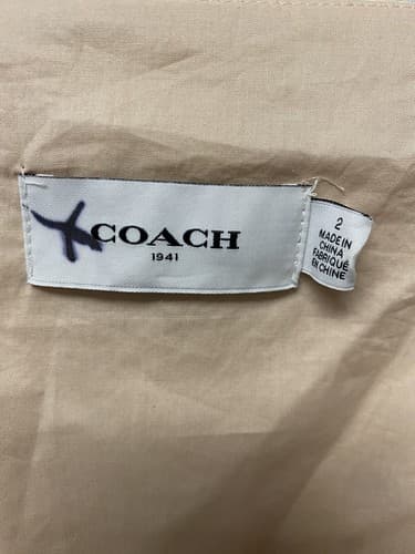 NWOT Coach Apple Print Long Dress With Snap Pockets Peach Size 2 - Thumbnail 3