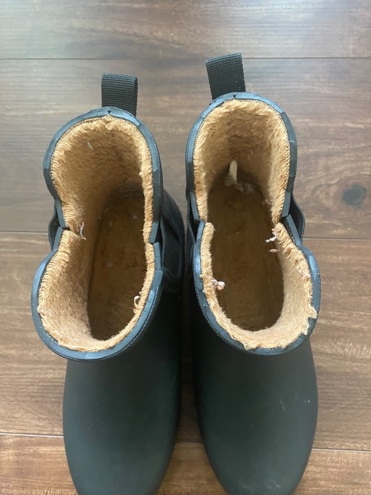 Chooka Rain Boots Women's Delridge Chelsea Black Faux Fur Line Rubber Size 9 - Thumbnail 3