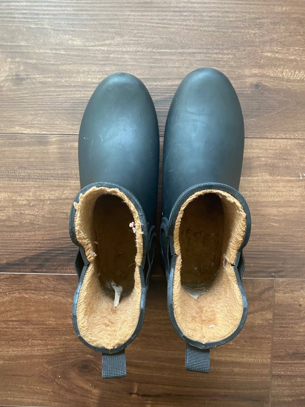 Chooka Rain Boots Women's Delridge Chelsea Black Faux Fur Line Rubber Size 9 - Thumbnail 9