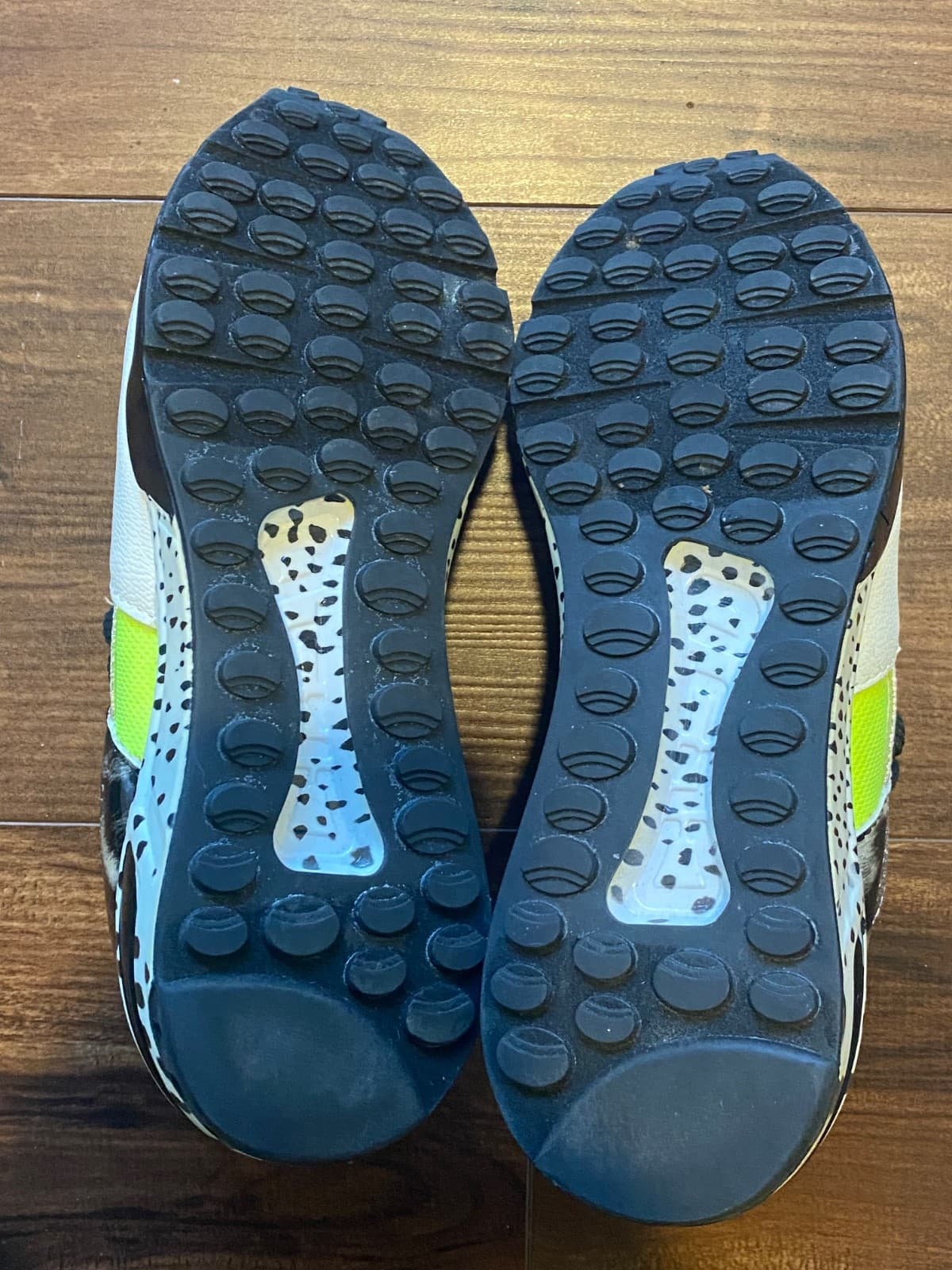 Steve Madden Cliff Platform Heel Sneakers Neon Green Yellow Leopard Womens 8 - Thumbnail 8