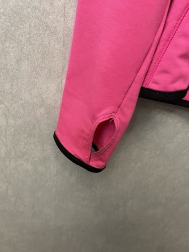 New Balance Pink/Black Full Zip Stretch Hoodie Size Large With Thumb Holes - Thumbnail 6