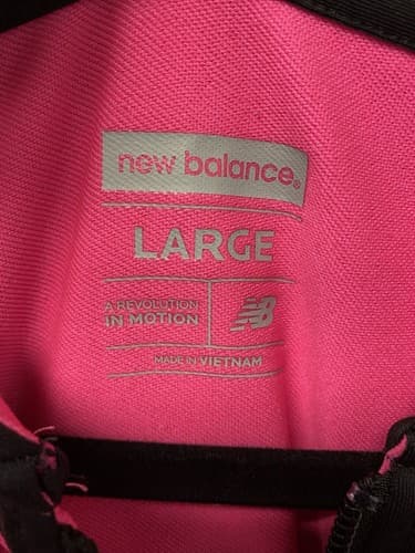 New Balance Pink/Black Full Zip Stretch Hoodie Size Large With Thumb Holes - Thumbnail 5