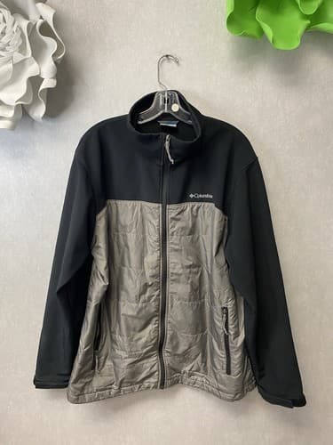 Men's Columbia Barlow Pass Softshell Hybrid Jacket Black & Gray Sportswear Sz L - Image 1