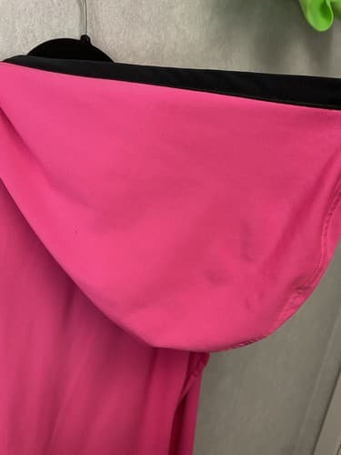 New Balance Pink/Black Full Zip Stretch Hoodie Size Large With Thumb Holes - Thumbnail 9