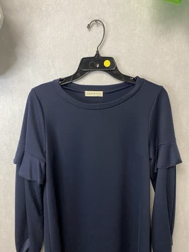 Pixi & Ivy Navy Dress with Ruffle Sleeves Size Small - Thumbnail 2