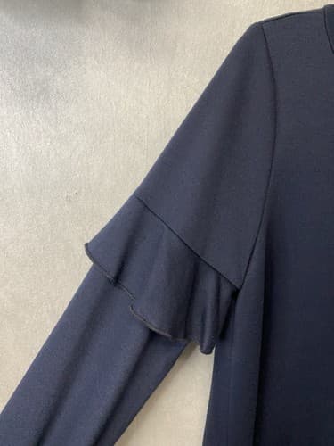 Pixi & Ivy Navy Dress with Ruffle Sleeves Size Small - Thumbnail 3