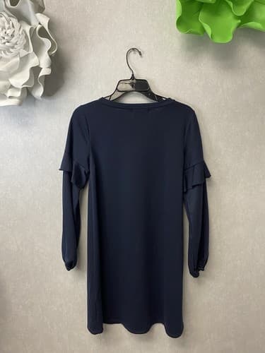 Pixi & Ivy Navy Dress with Ruffle Sleeves Size Small - Thumbnail 7