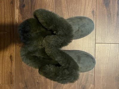 One O One Olive Green Faux Fur Lined Boots Size 7 - Thumbnail 6