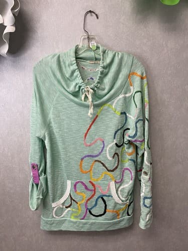 Revamped Chance Or Fate Lime Sweatshirt Size XL - Hand Painted - Image 1