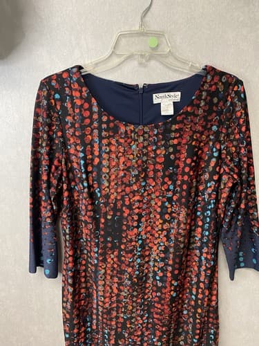 NorthStyle Red Multi Floral Dress Size 8 - Thumbnail 2