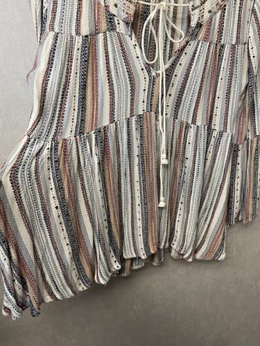 Altar'd State Hippie Boho Peplum Flare Bell Sleeve Top With Beads Size Small - Thumbnail 3